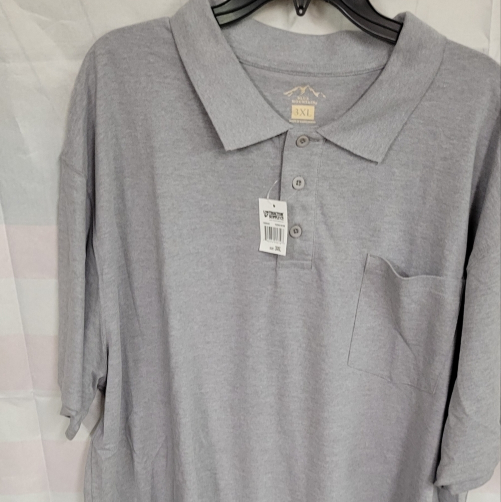 Blue Mountain 3XL Gray Collared Shirt